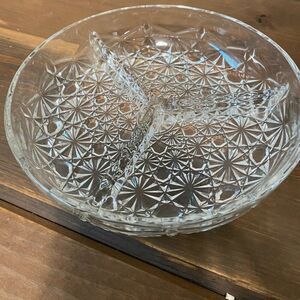 Vintage Crystal Divided Candy Dish Veropa